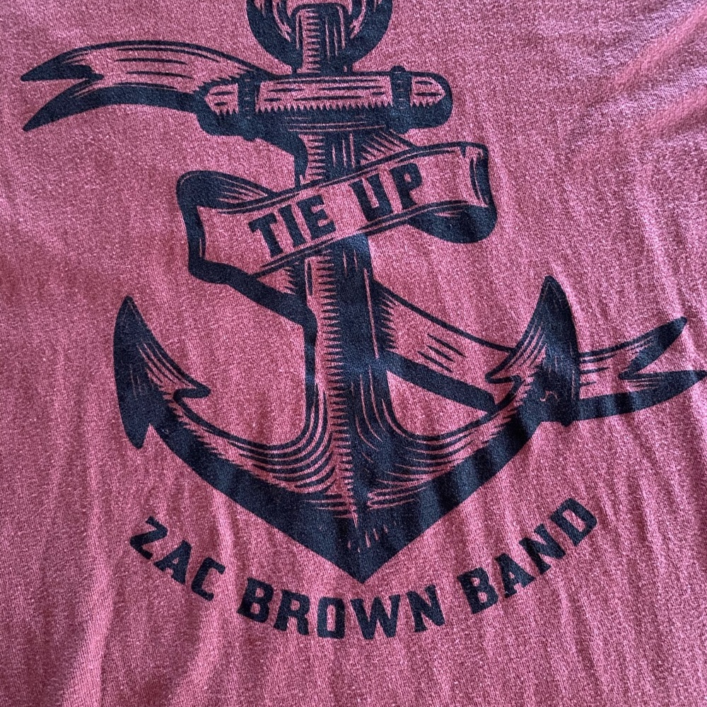 Zac Brown Band Red Tie Up Anchor  Tee - Short Sleeve size‎ S